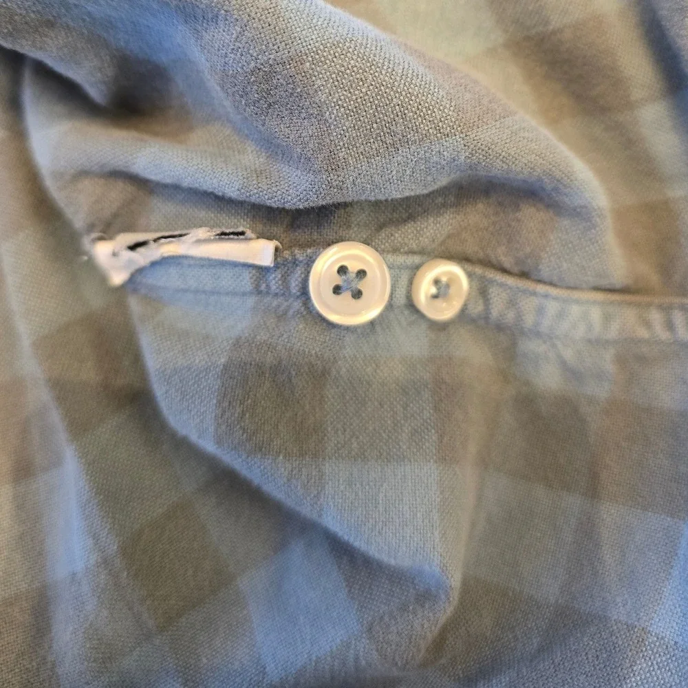J. Crew Mens Slim Fit Buffalo Check Button Down‎ Shirt Blue Grey Large L Cotton